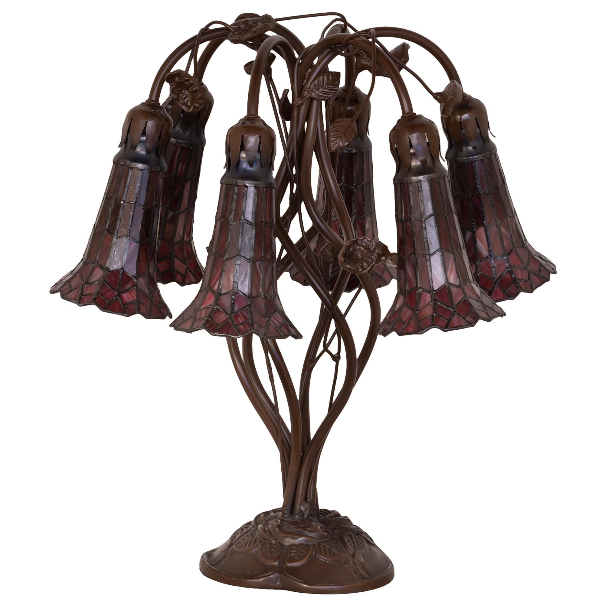 Stained Glass Pond Lily 18 Inch Table Light, Bedside Table Lamp, detail 2