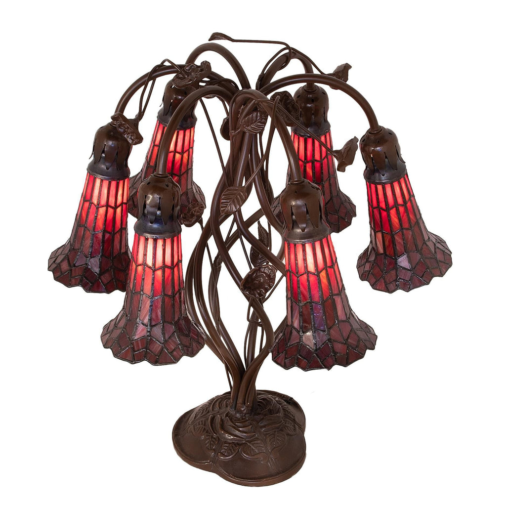 Stained Glass Pond Lily 18 Inch Table Light, Bedside Table Lamp, detail 3