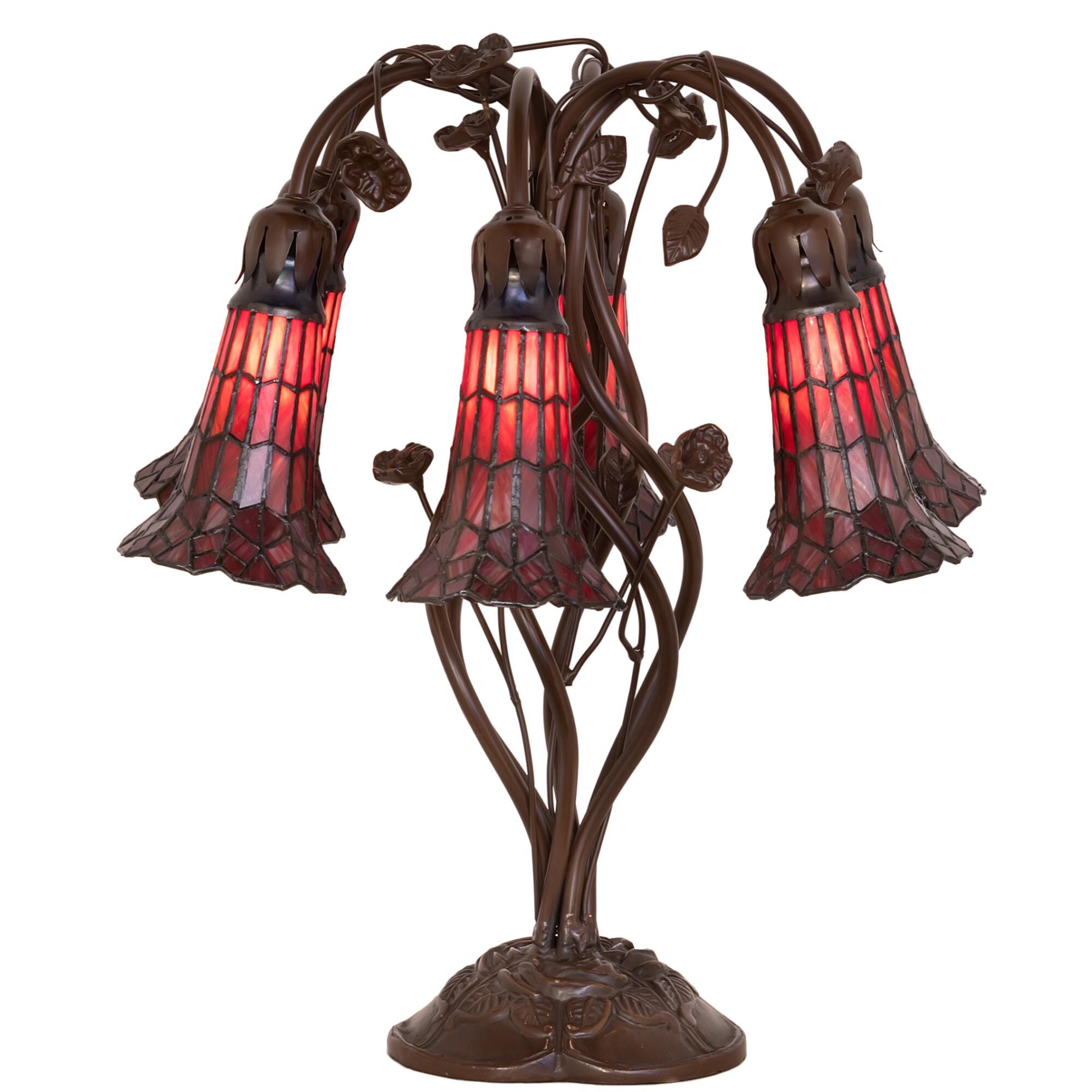 Stained Glass Pond Lily 18 Inch Table Light, Bedside Table Lamp, detail 4