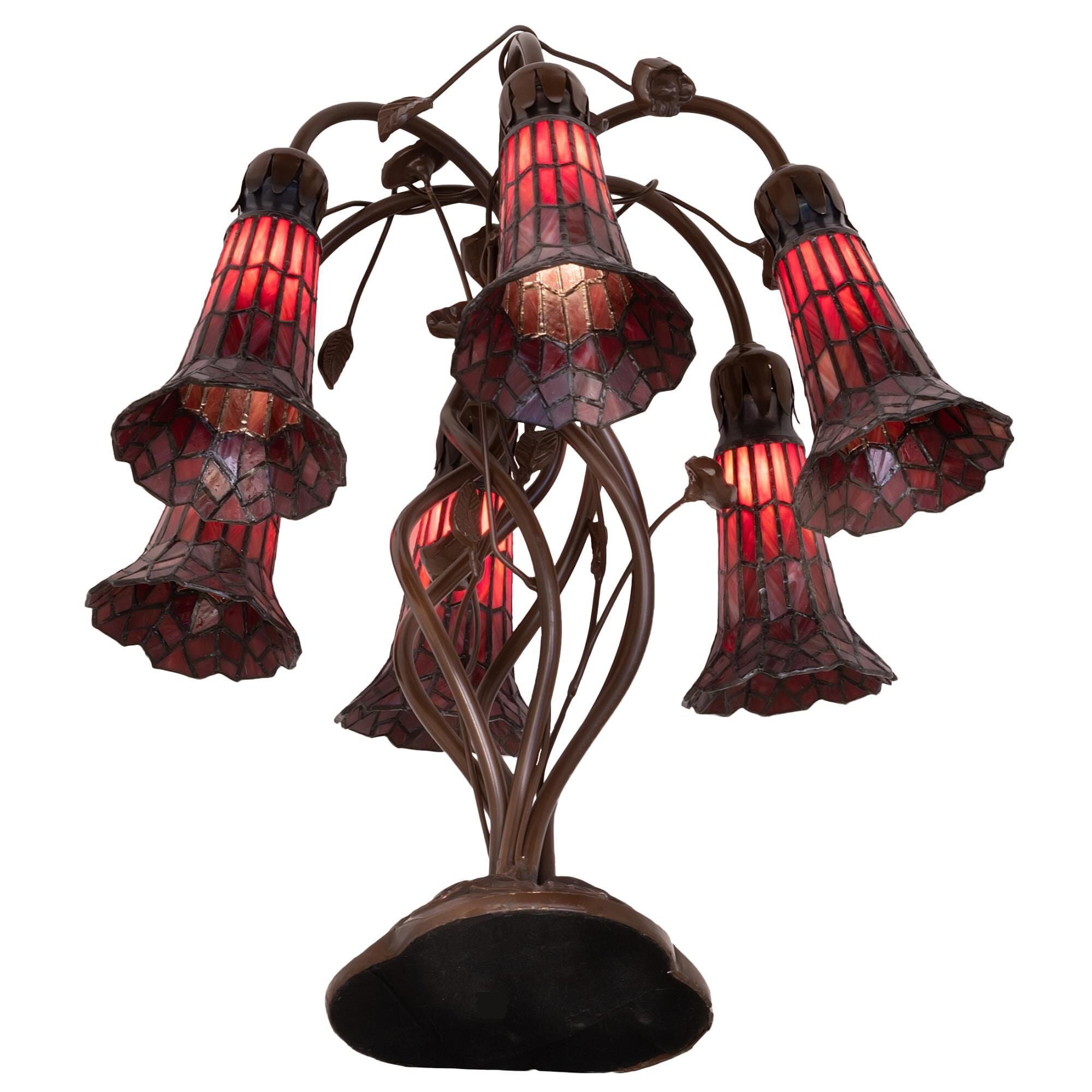 Stained Glass Pond Lily 18 Inch Table Light, Bedside Table Lamp, detail 6