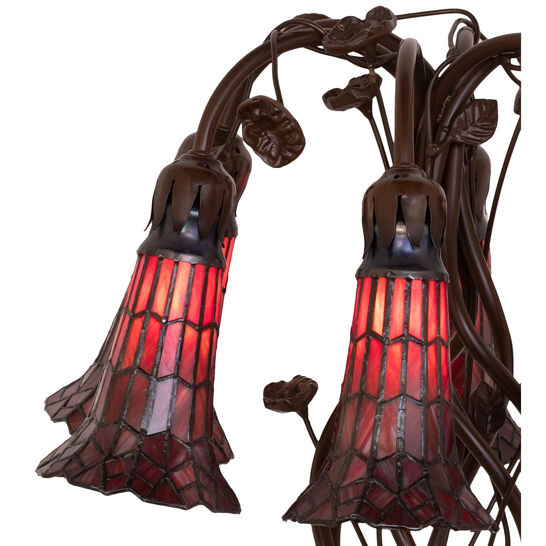 Stained Glass Pond Lily 18 Inch Table Light, Bedside Table Lamp, detail 5