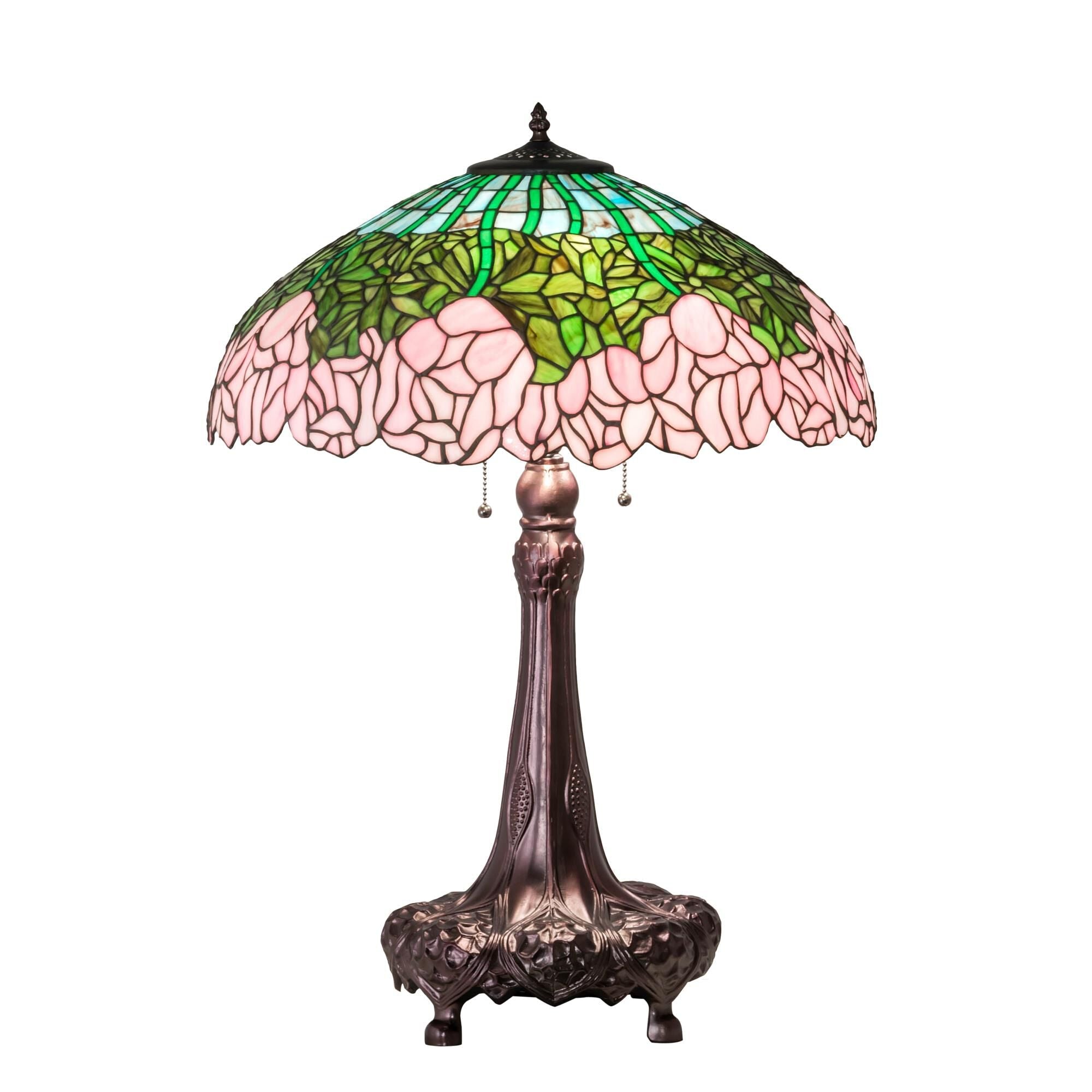 Cabbage Rose 31 Inch Table Light, Bedside Table Lamp, Height: 31.0 Inches