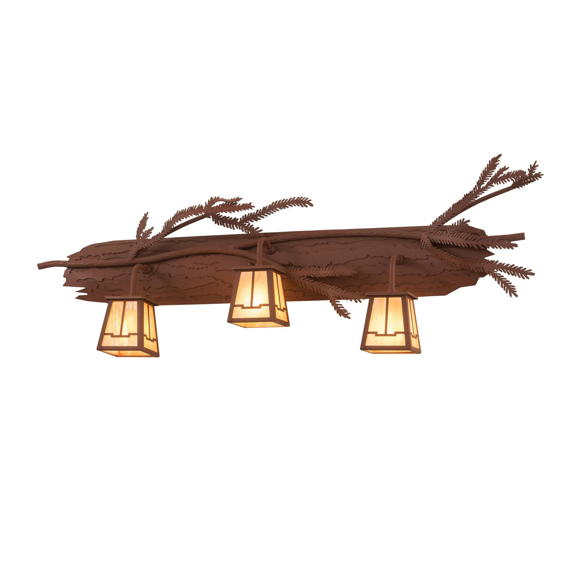 Pine Branch Valley View 38 Inch 3 Light Bath Vanity Fixture - Height: 13.0 Inches, Bathroom Vanity Light