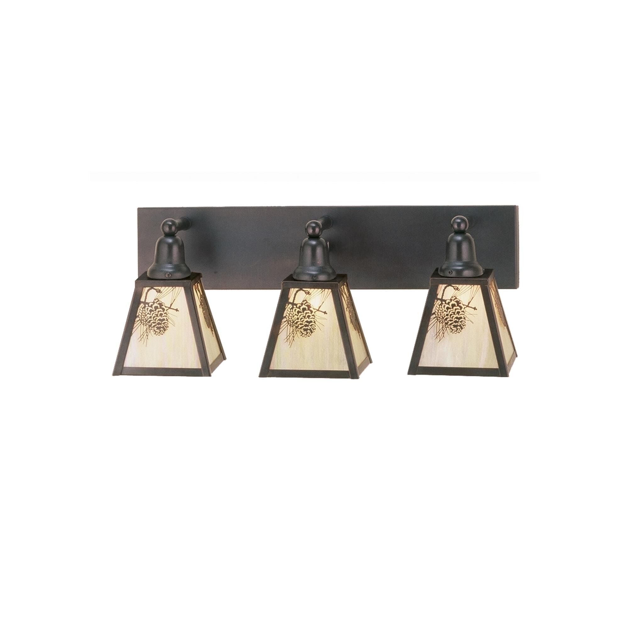 Winter Pine 24 Inch 3 Light Bath Vanity Fixture, Bathroom Vanity Light, Height: 10.0 Inches