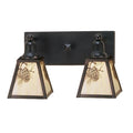 Winter Pine 17 Inch 2 Light Bath Vanity Fixture, Bathroom Vanity Light, Height: 10.0 Inches