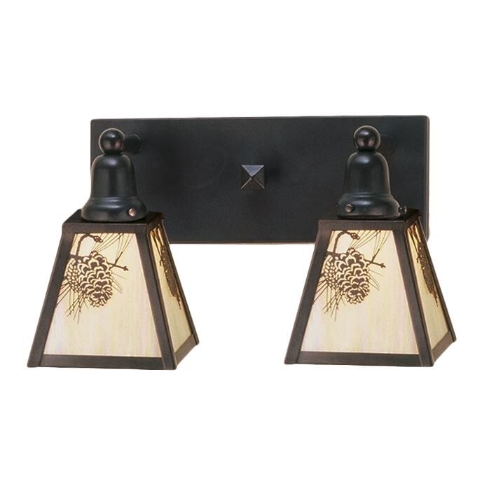 Winter Pine 17 Inch 2 Light Bath Vanity Fixture, Bathroom Vanity Light, Height: 10.0 Inches
