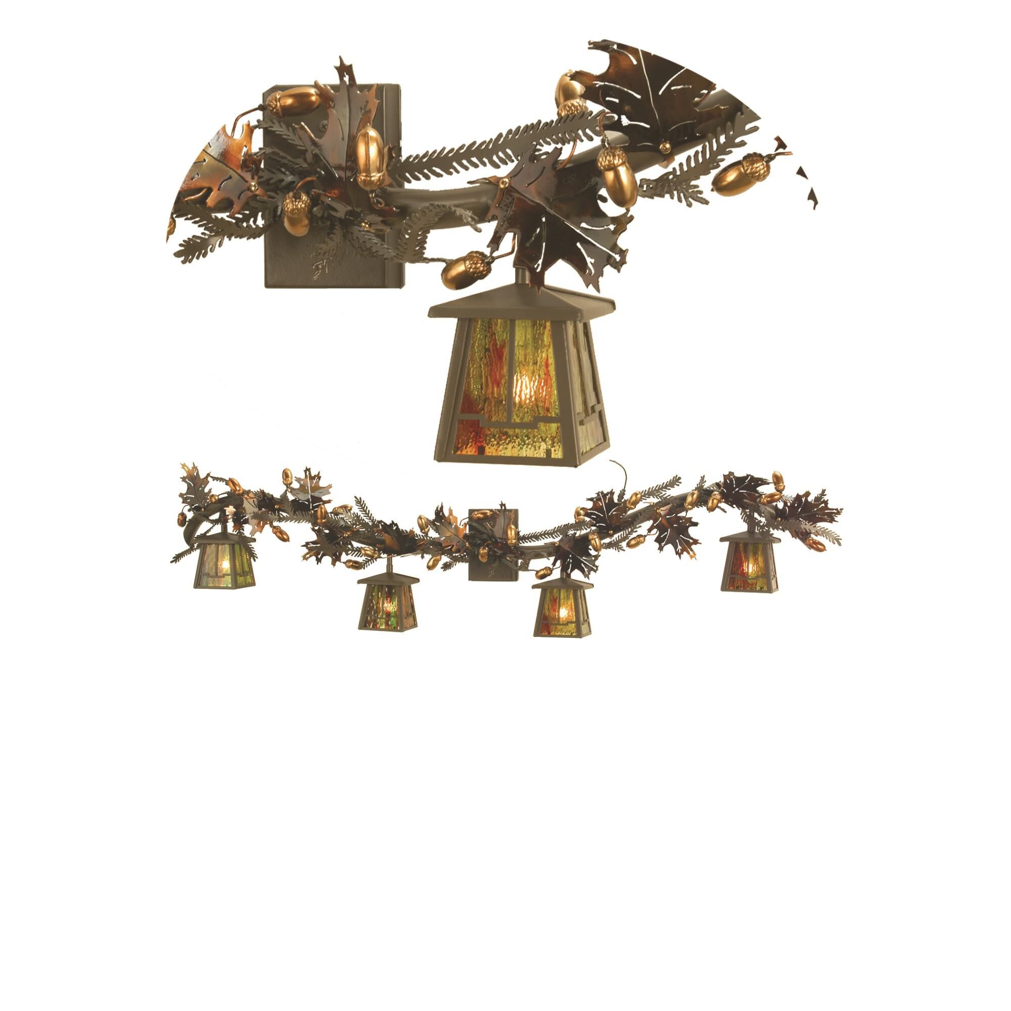 Oak Leaf Valley View 52 Inch 4 Light Bath Vanity Fixture, Bathroom Vanity Light, Height: 13.0 Inches