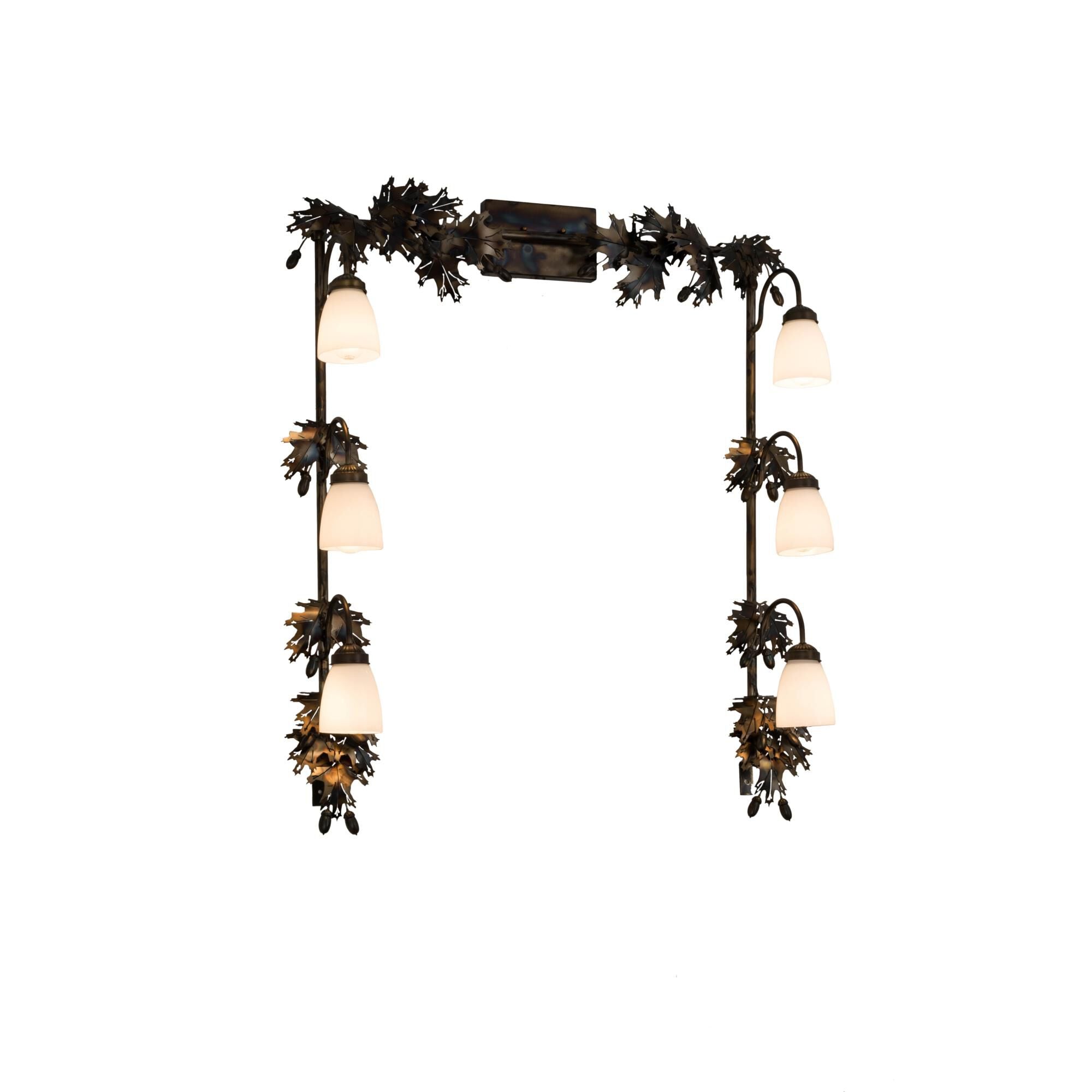 Oak Leaf And Acorn 45 Inch 6 Light Bath Vanity Fixture, Bathroom Vanity Light, Height: 45.0 Inches