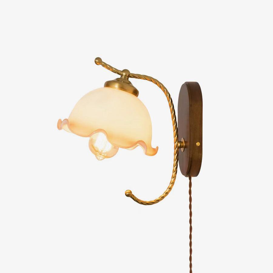 Milky Flower Wall Light, Plug-In Wall Sconce, Iron, Dia 15cm x H 16.4cm