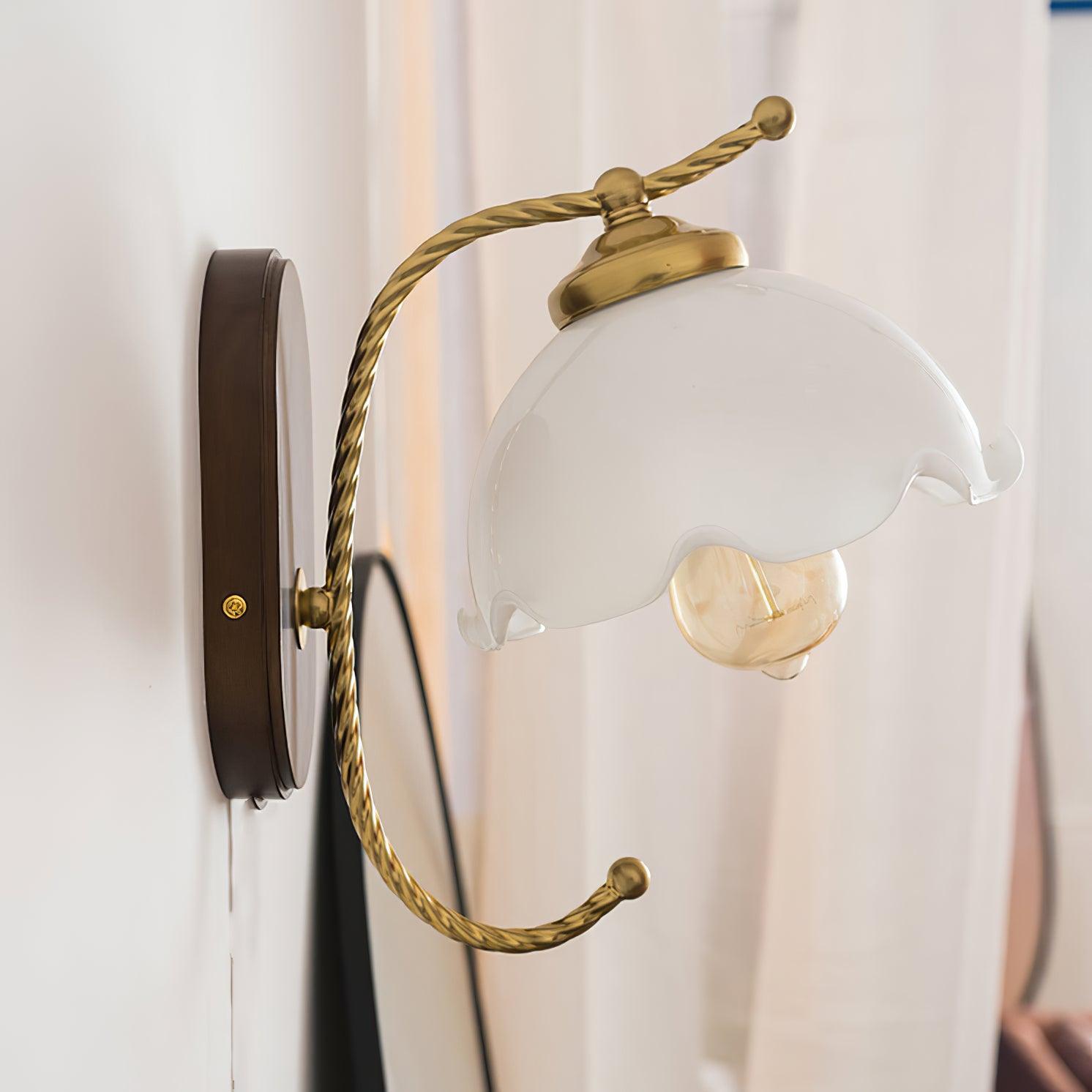 Milky Flower Wall Light, Plug-In Wall Sconce, detail 4
