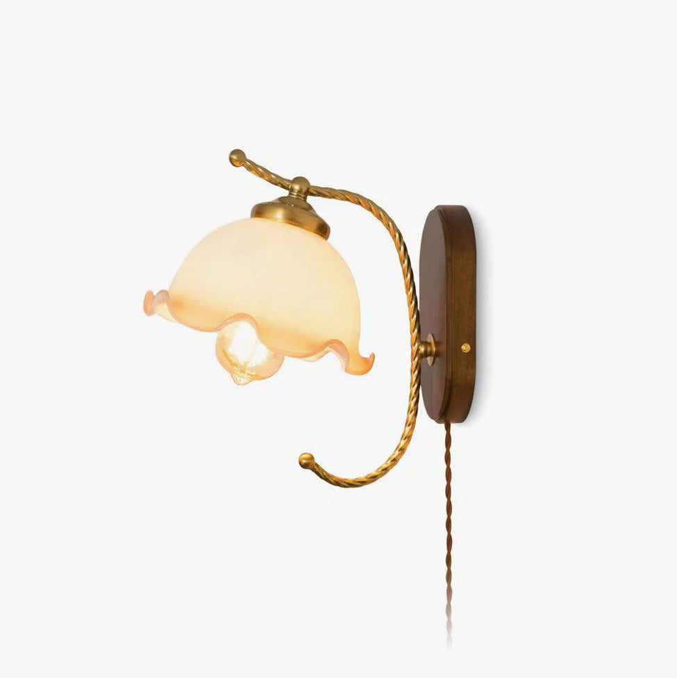 Milky Flower Wall Light, Plug-In Wall Sconce, detail 2
