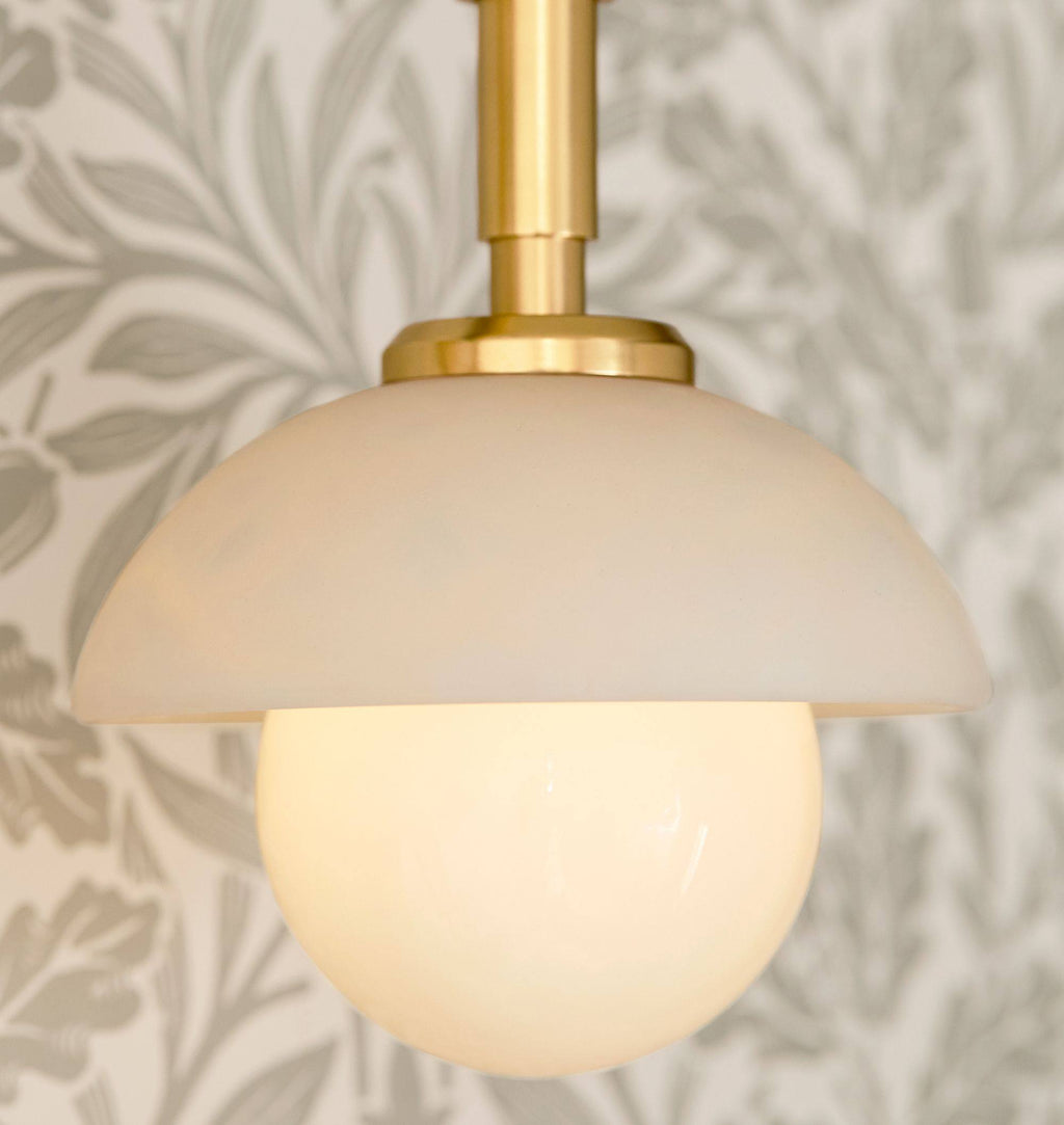 Milo Alabaster Double Wall Light, Hardwired Wall Sconce, detail 25