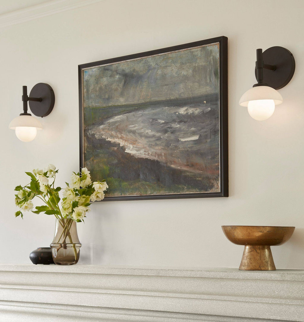 Milo Alabaster Double Wall Light, Hardwired Wall Sconce, detail 2
