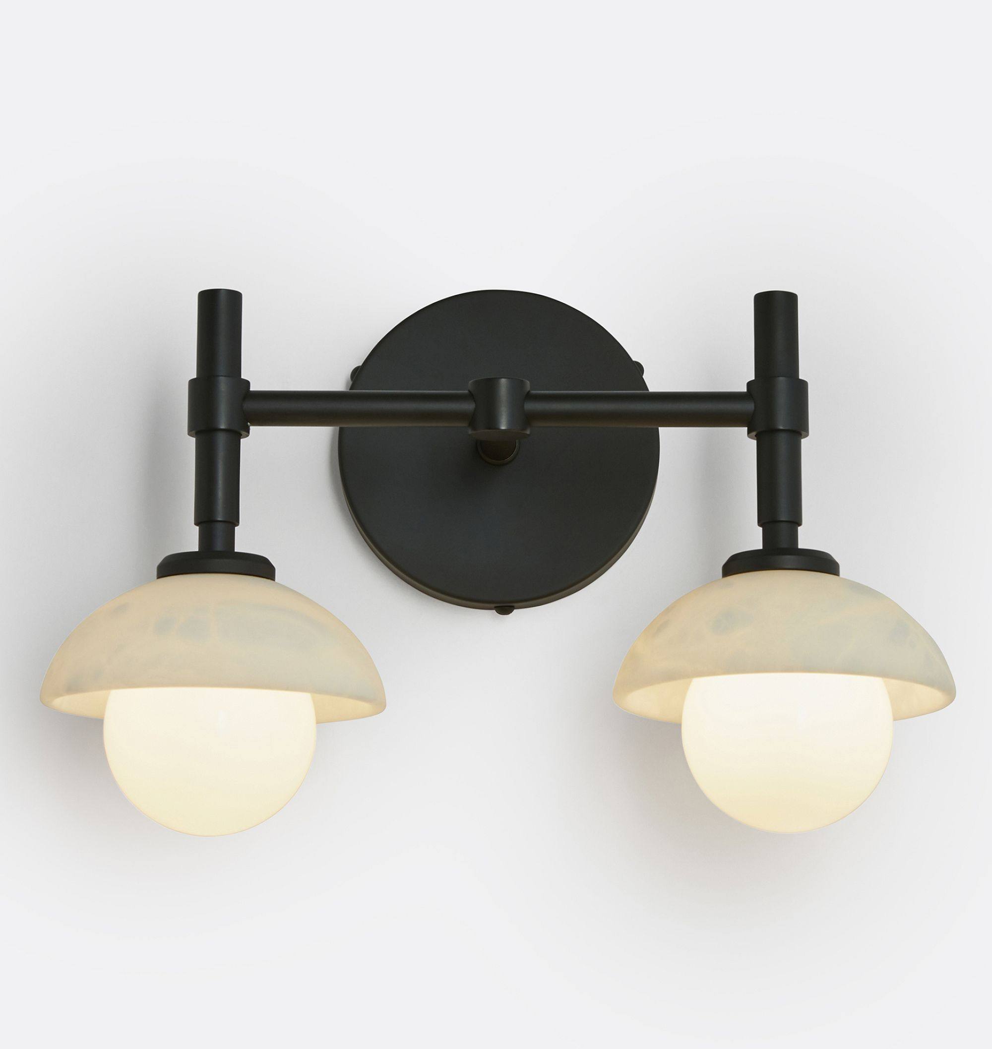 Milo Alabaster Double Wall Light, Hardwired Wall Sconce, detail 6