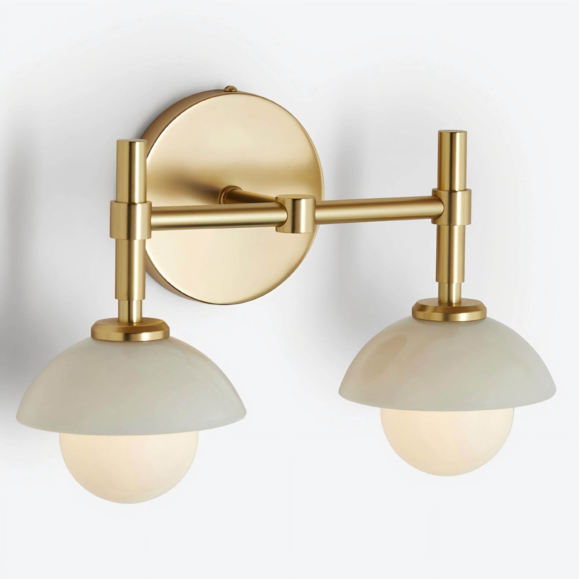 Milo Alabaster Double Wall Light, Hardwired Wall Sconce, detail 14