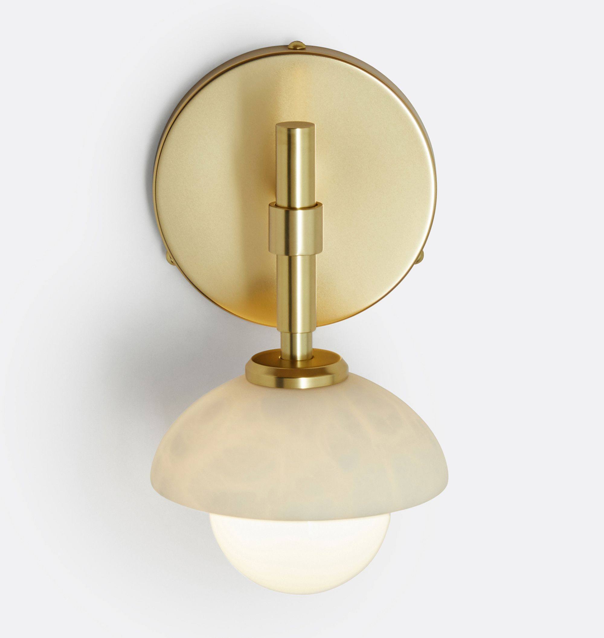 Milo Alabaster Double Wall Light, Hardwired Wall Sconce, detail 22