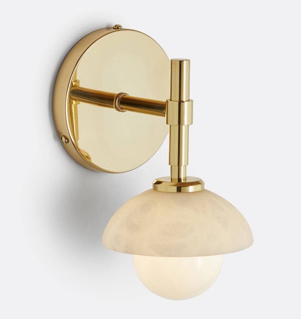 Milo Alabaster Double Wall Light, Hardwired Wall Sconce, detail 31
