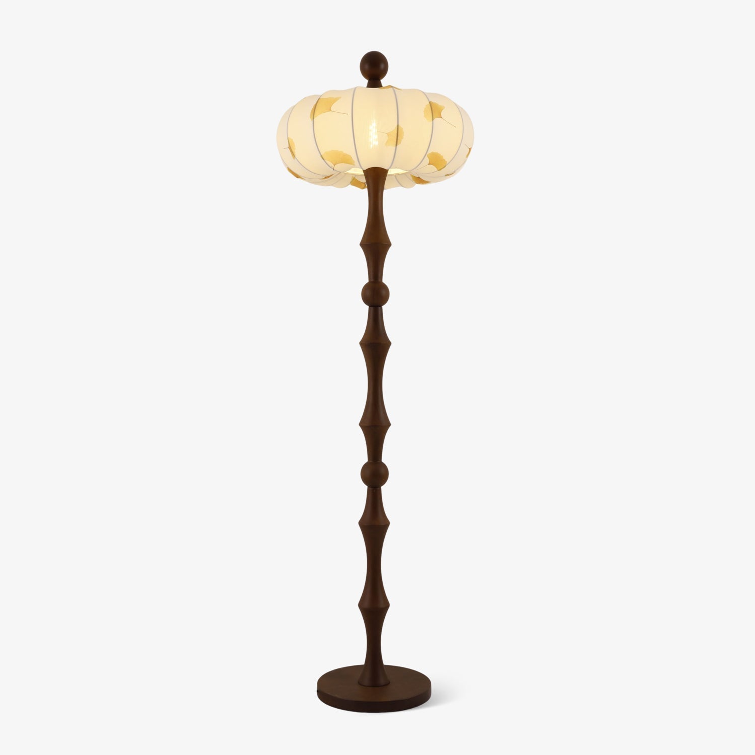 Milo Gingko Floor Light, Floor Lamp, Wood, Dia 45cm x H 155cm