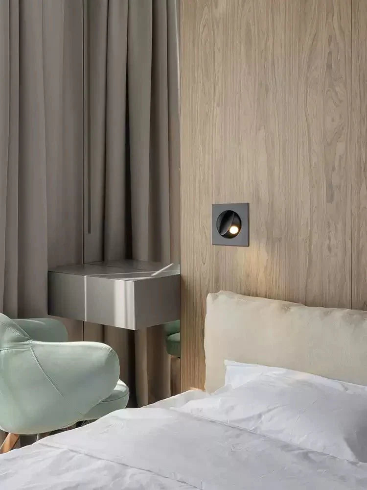 Clean-Lined Recessed Rotatable Sconce, Bedside Table Lamp, detail 3