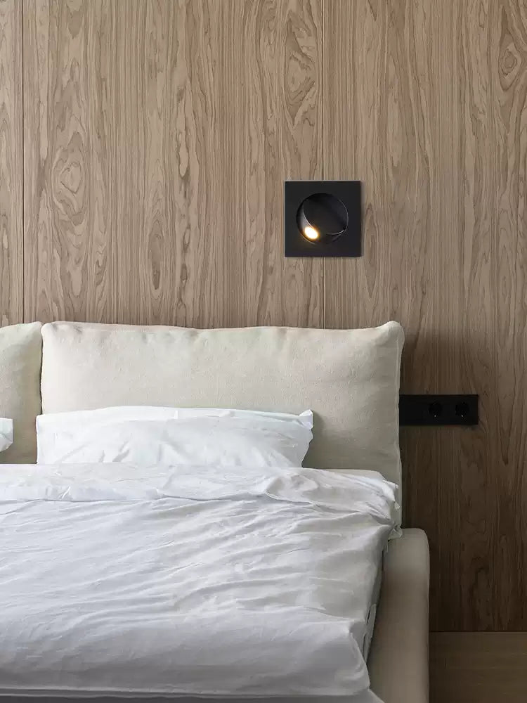 Clean-Lined Recessed Rotatable Sconce, Bedside Table Lamp, detail 2