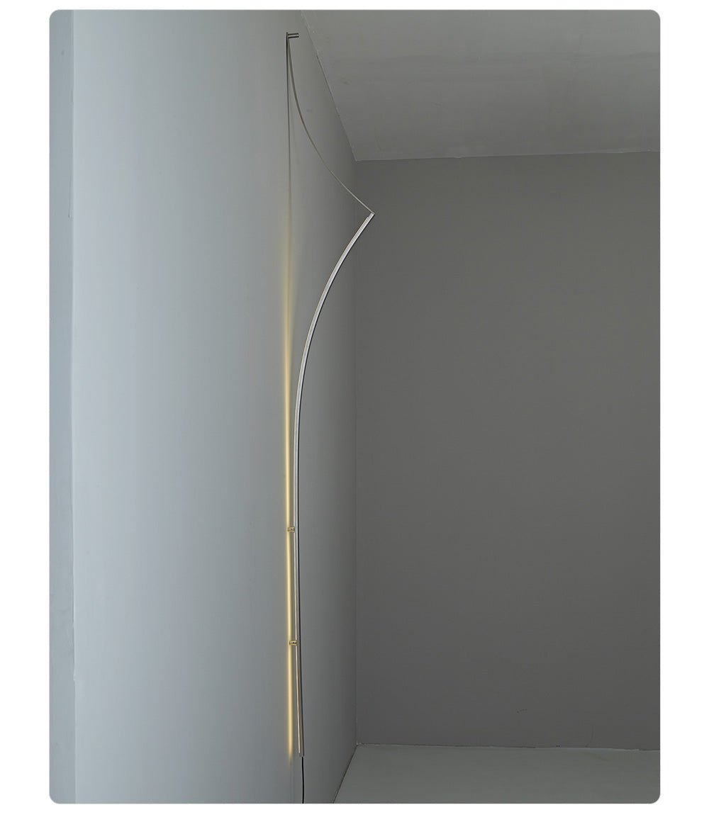 Clean-Lined Curving Ribbon LED Wall Light, Plug-In Wall Sconce, detail 13