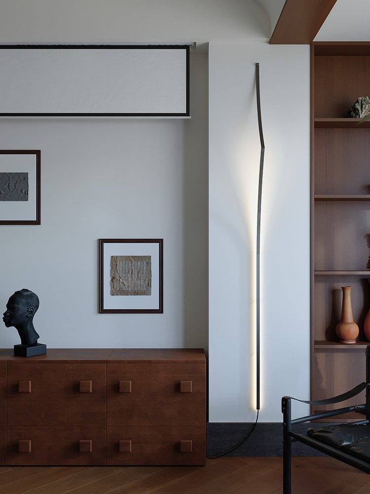 Clean-Lined Curving Ribbon LED Wall Light, Plug-In Wall Sconce, detail 15