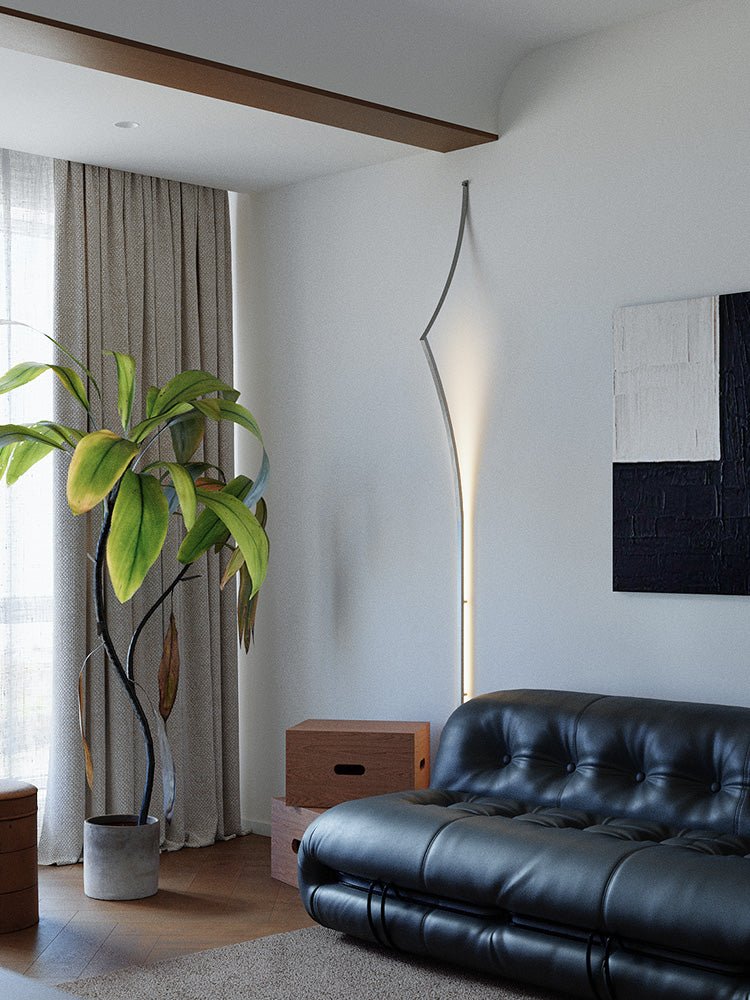 Clean-Lined Curving Ribbon LED Wall Light, Plug-In Wall Sconce, detail 2