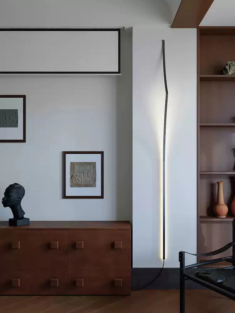 Clean-Lined Curving Ribbon LED Wall Light, Plug-In Wall Sconce, detail 4