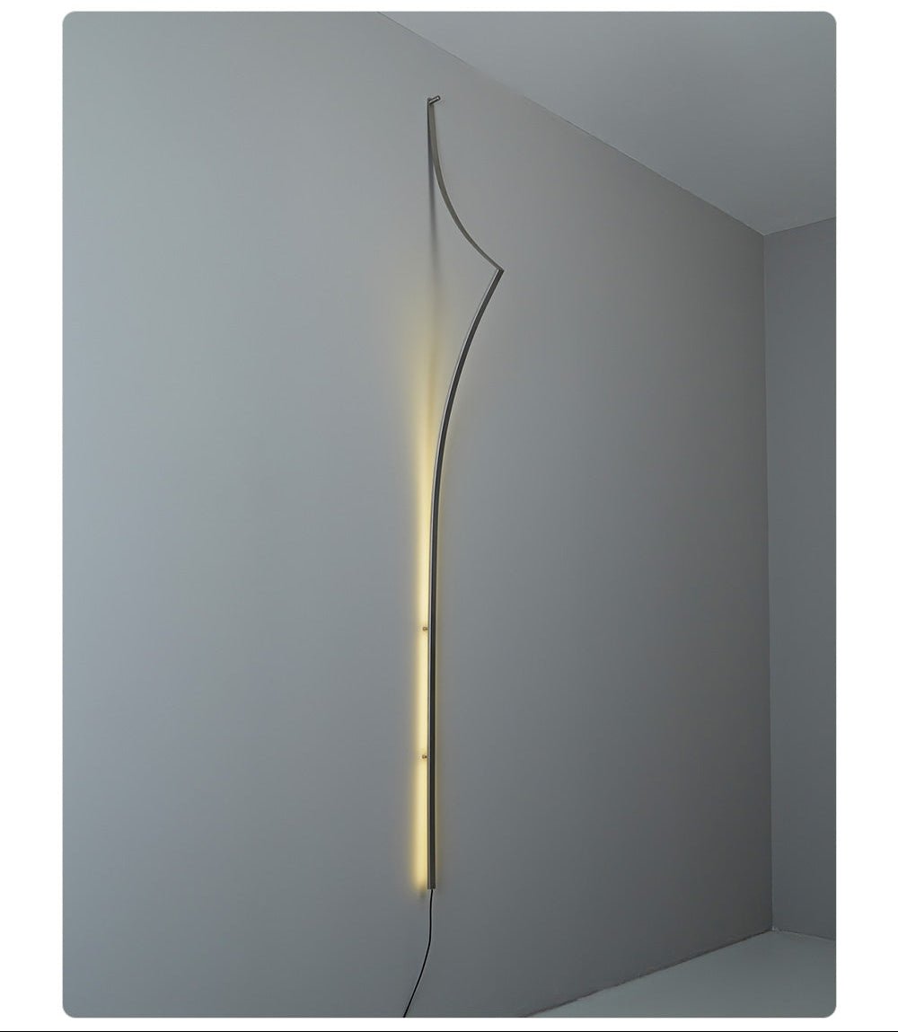 Clean-Lined Curving Ribbon LED Wall Light, Plug-In Wall Sconce, detail 12