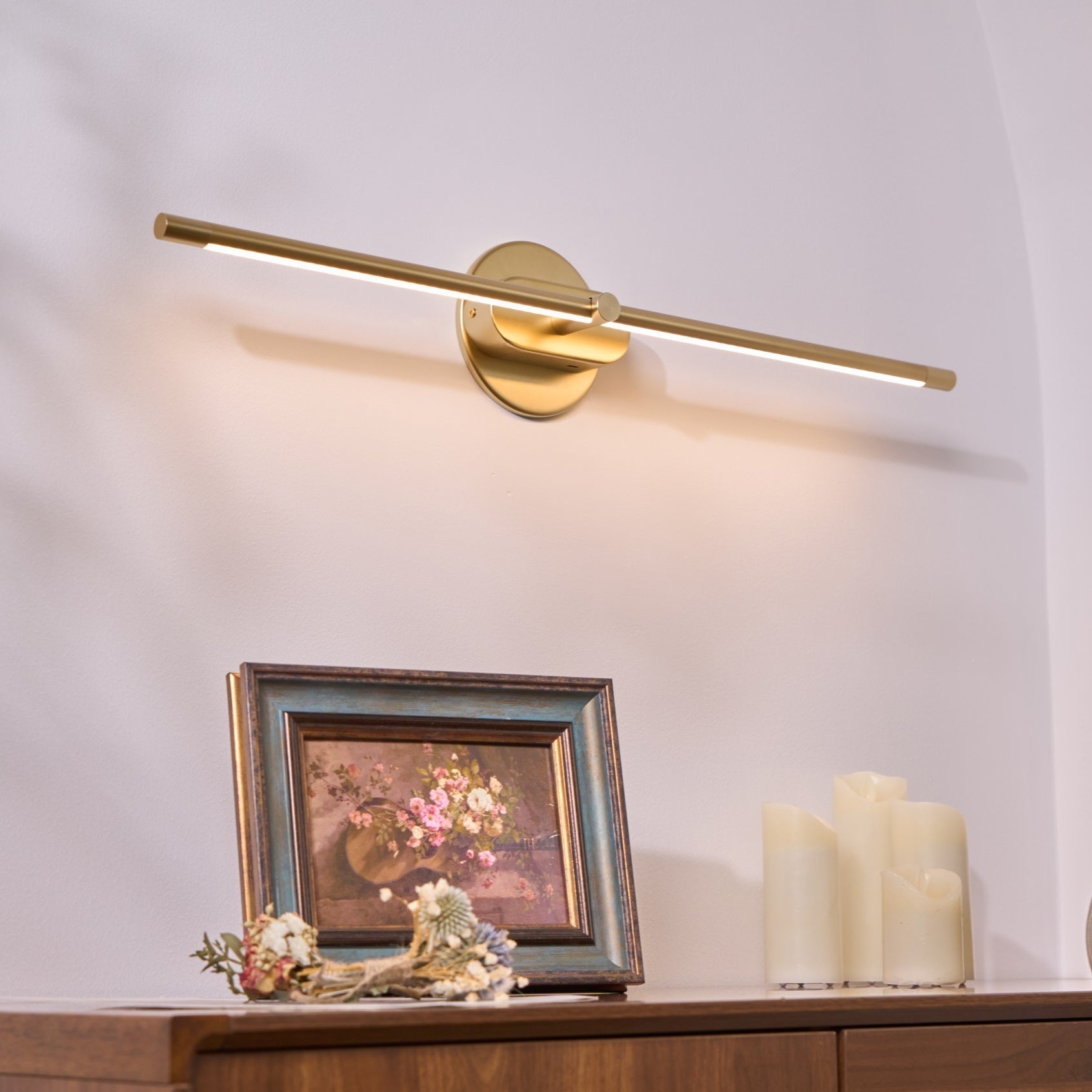 Clean-Lined Linear Rechargeable Wall Light, Bathroom Wall Sconce, detail 42