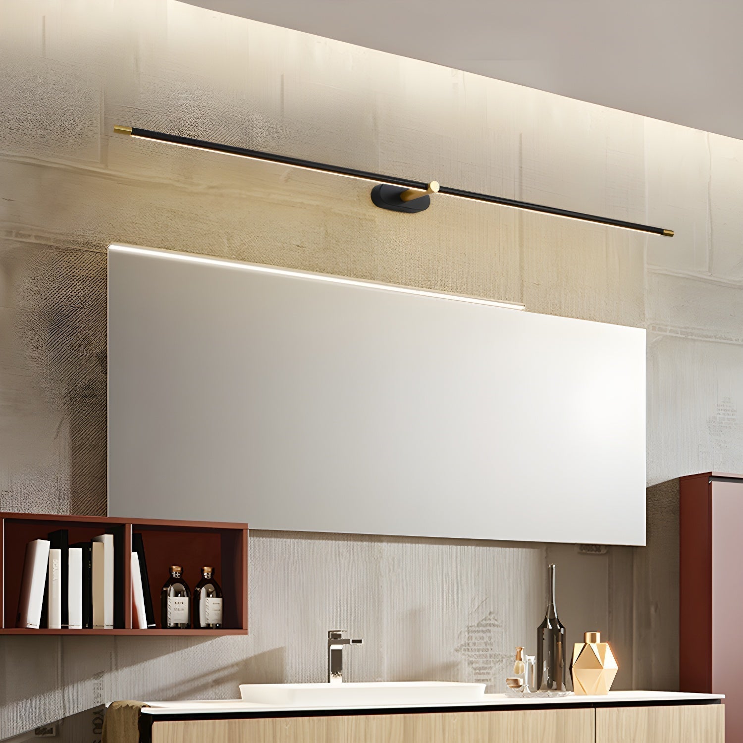 Clean-Lined Linear Wall Light, Hardwired Wall Sconce, detail 2