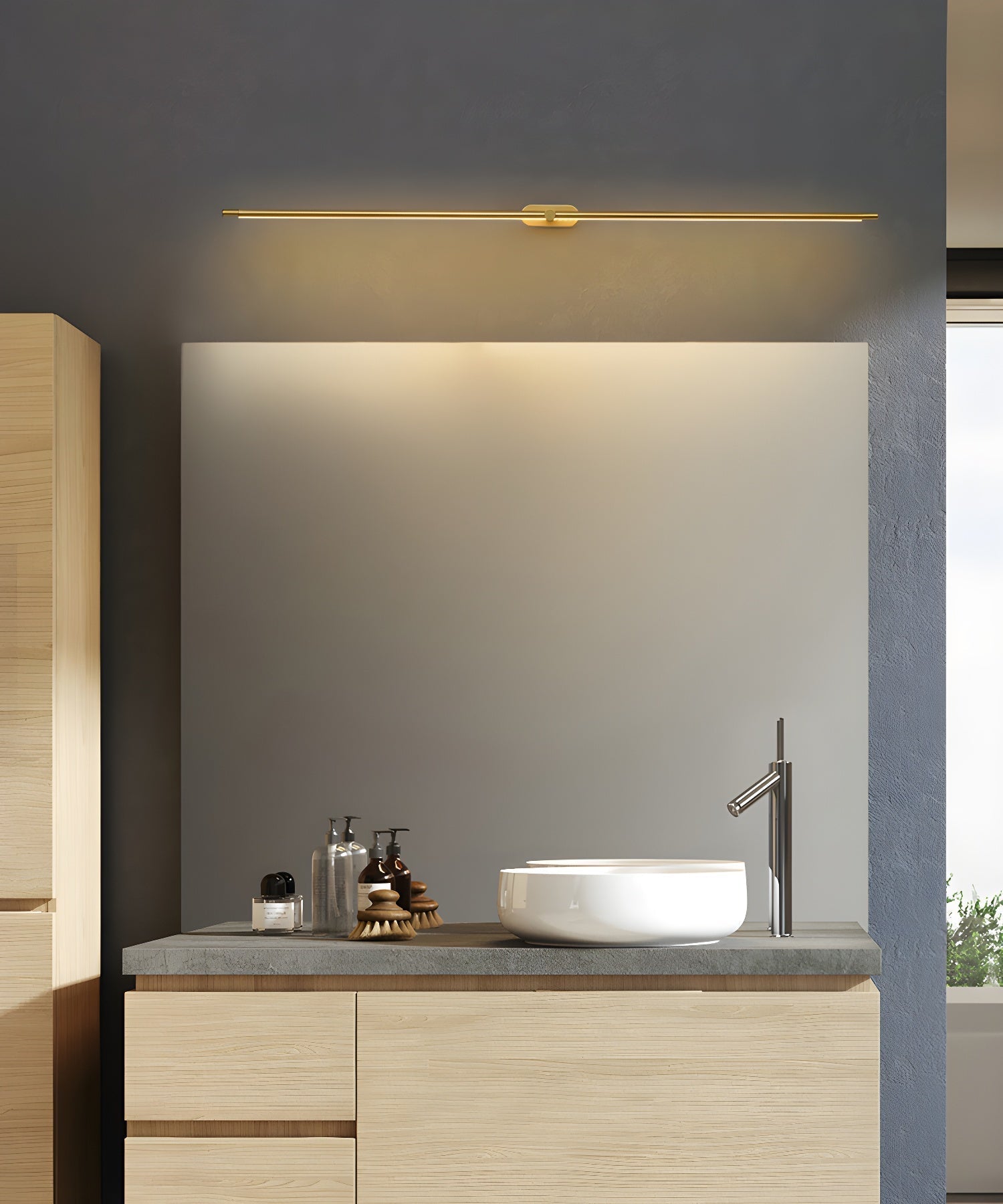 Clean-Lined Linear Wall Light, Hardwired Wall Sconce, detail 5