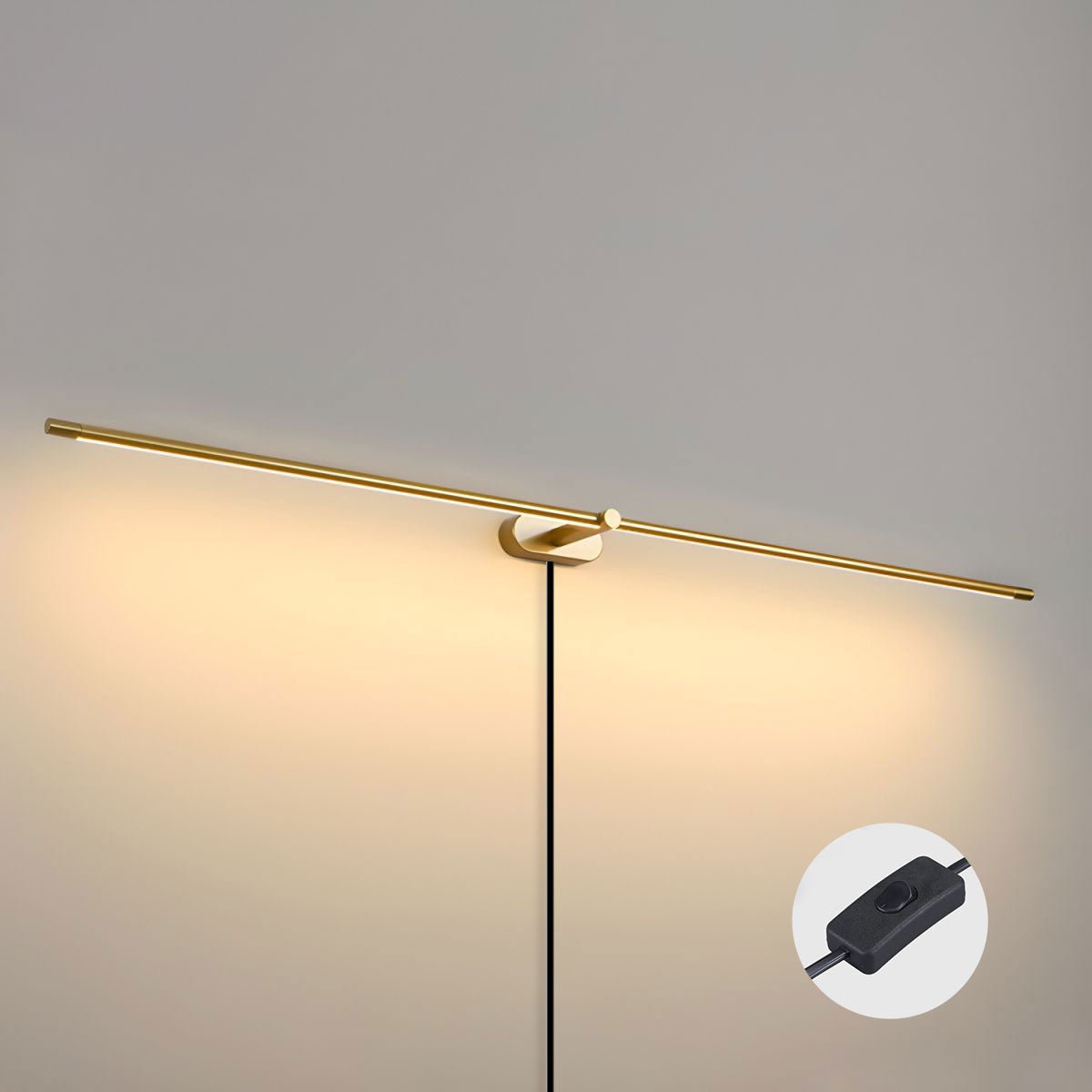 Clean-Lined Linear Plug-In Wall Light, Plug-In Wall Sconce, detail 31