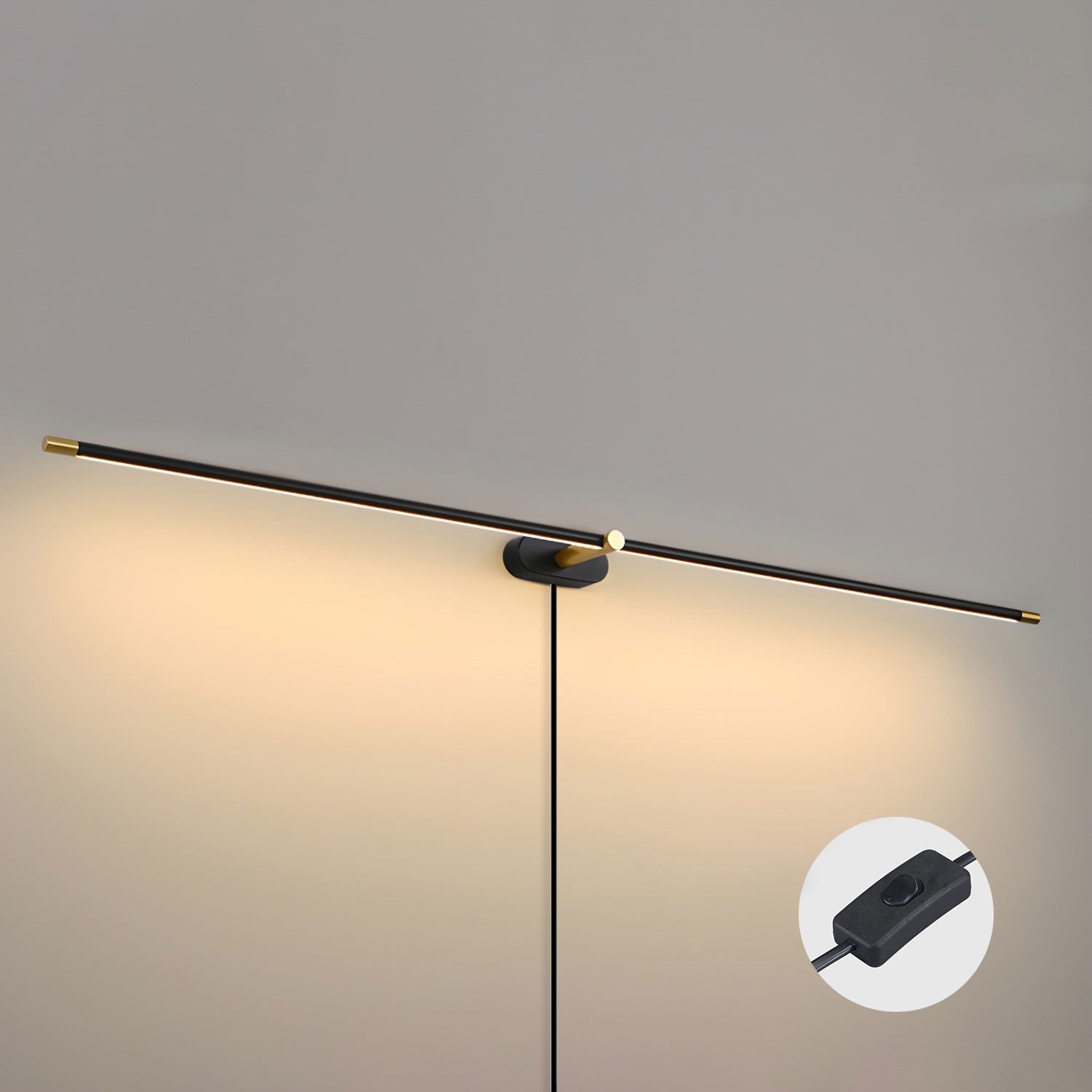 Clean-Lined Linear Plug-In Wall Light, Plug-In Wall Sconce, detail 28