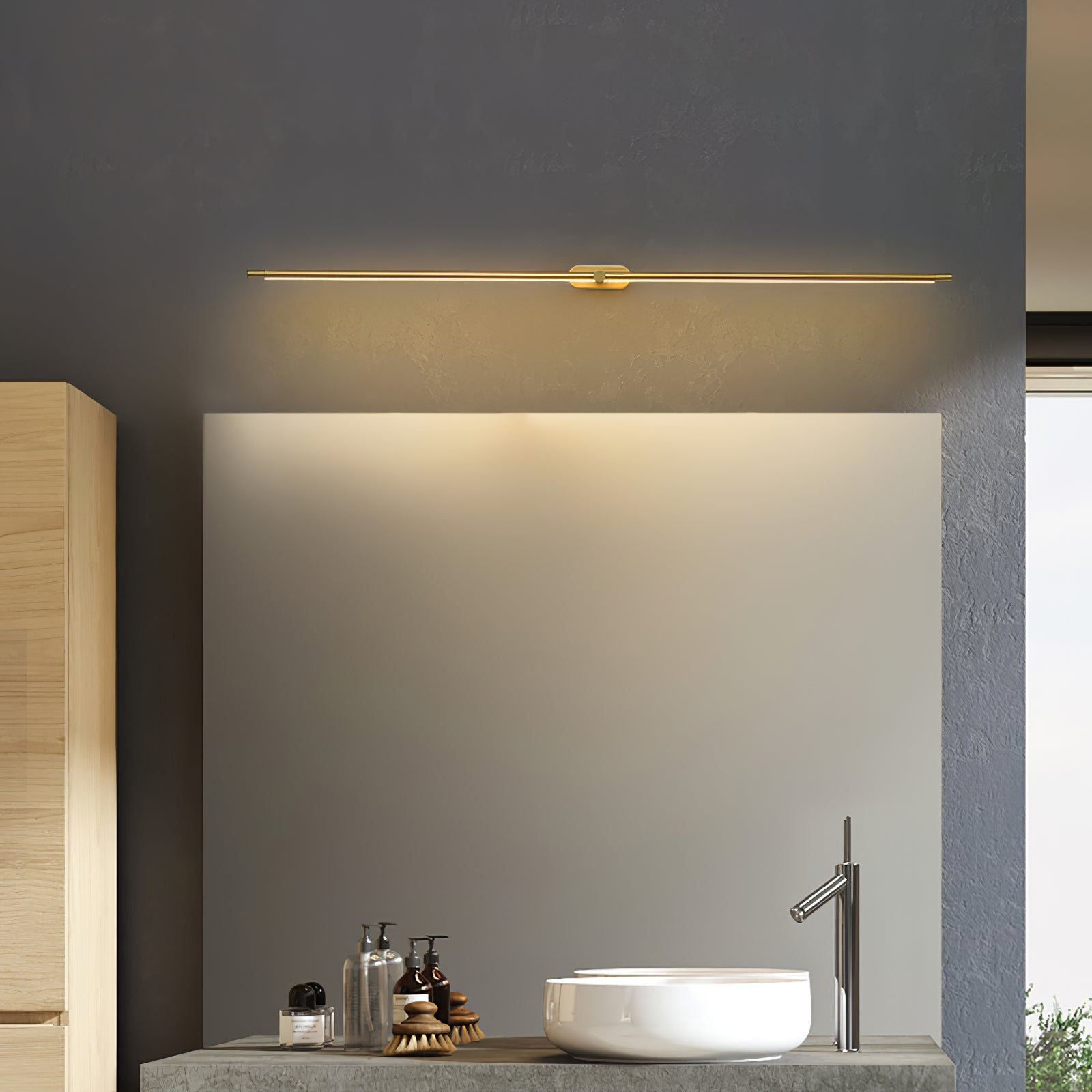 Clean-Lined Linear Rechargeable Wall Light, Bathroom Wall Sconce, detail 17