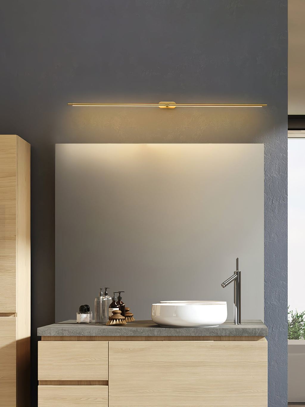 Clean-Lined Linear Rechargeable Wall Light, Bathroom Wall Sconce, detail 25