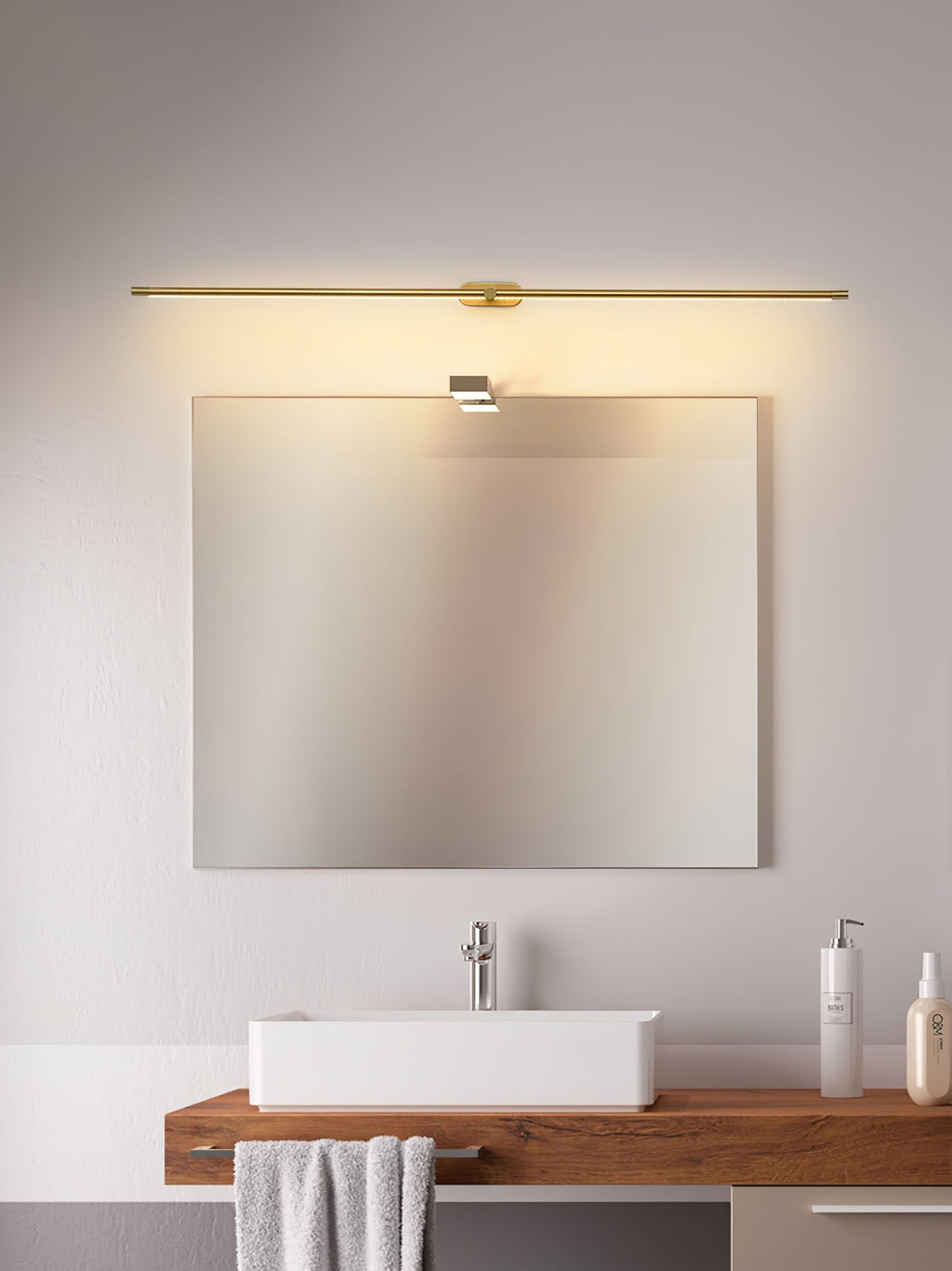 Clean-Lined Linear Rechargeable Wall Light, Bathroom Wall Sconce, detail 31