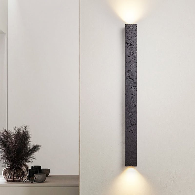 Clean-Lined Stone Finish Wall Light, Hardwired Wall Sconce, detail 5