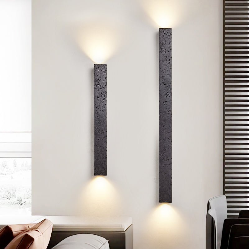 Clean-Lined Stone Finish Wall Light, Hardwired Wall Sconce, detail 3