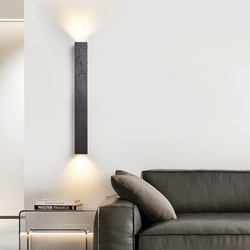 Clean-Lined Stone Finish Wall Light, Hardwired Wall Sconce, detail 6