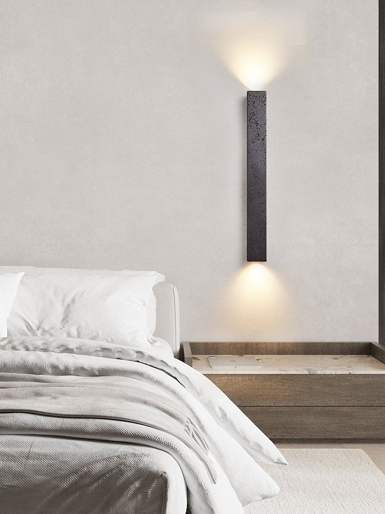 Clean-Lined Stone Finish Wall Light, Hardwired Wall Sconce, detail 8