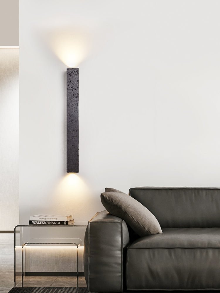 Clean-Lined Stone Finish Wall Light, Hardwired Wall Sconce, detail 9