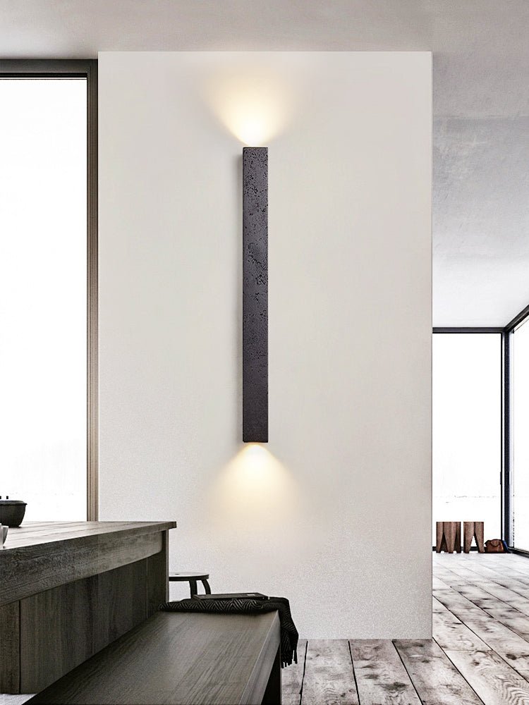 Clean-Lined Stone Finish Wall Light, Hardwired Wall Sconce, detail 10