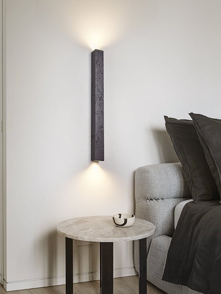 Clean-Lined Stone Finish Wall Light, Hardwired Wall Sconce, detail 11