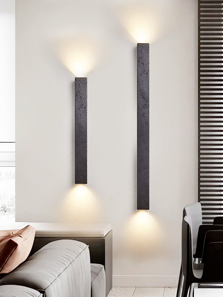 Clean-Lined Stone Finish Wall Light, Hardwired Wall Sconce, detail 12