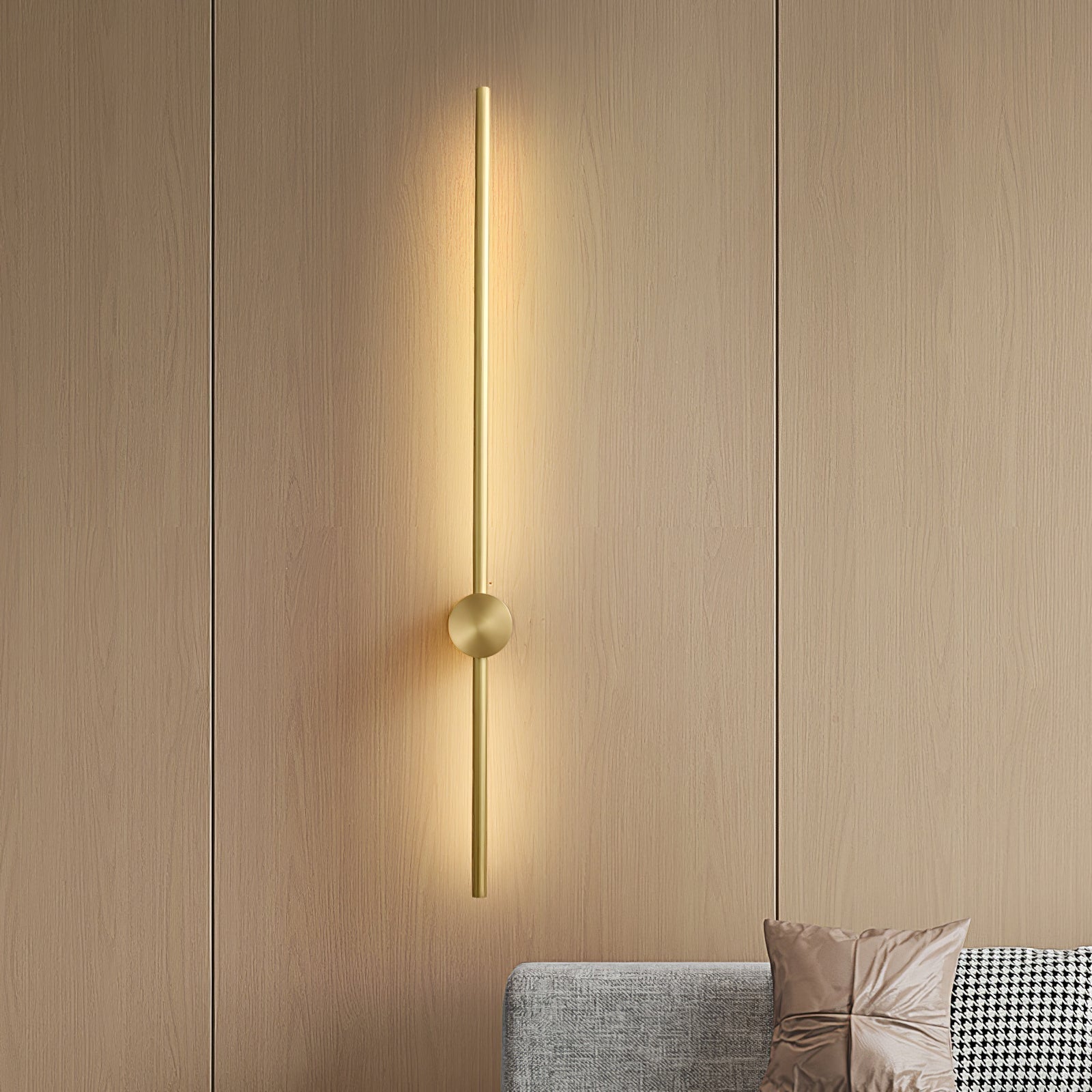 Clean-Lined Vertical Wall Light, Hardwired Wall Sconce, detail 3