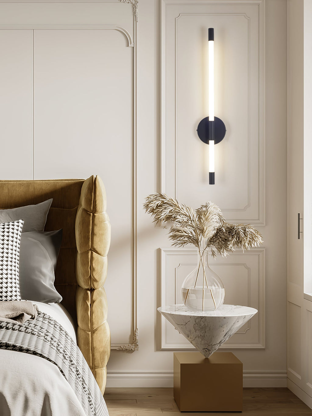 Clean-Lined Vertical Wall Light, Hardwired Wall Sconce, detail 14