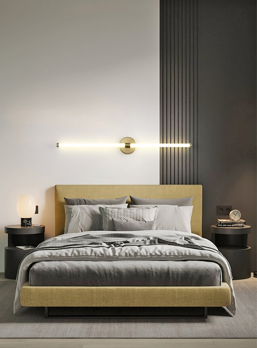 Clean-Lined Vertical Wall Light, Hardwired Wall Sconce, detail 18