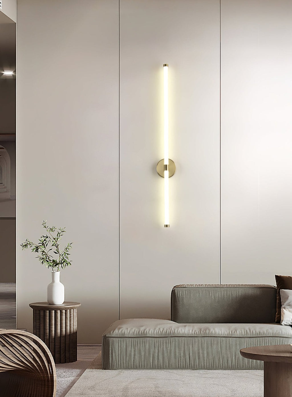 Clean-Lined Vertical Wall Light, Hardwired Wall Sconce, detail 24