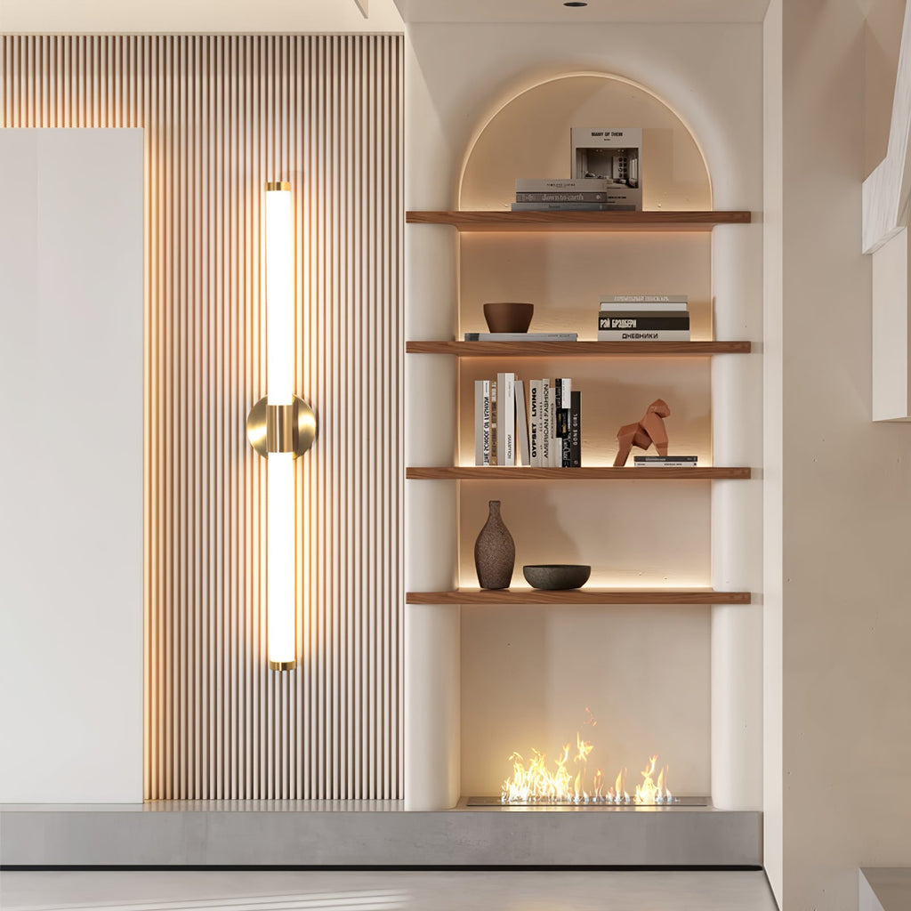 Clean-Lined Vertical Wall Light, Hardwired Wall Sconce, detail 6